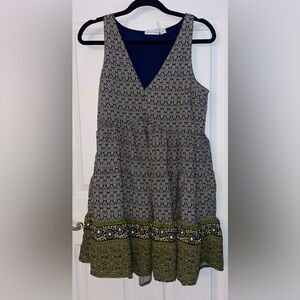 Sincerely Jules Floral Navy and Yellow Dress Large